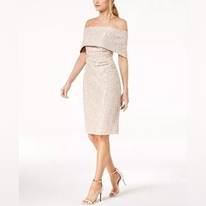 Vince Camuto Lace off the Shoulder Sheath Dress Size 12